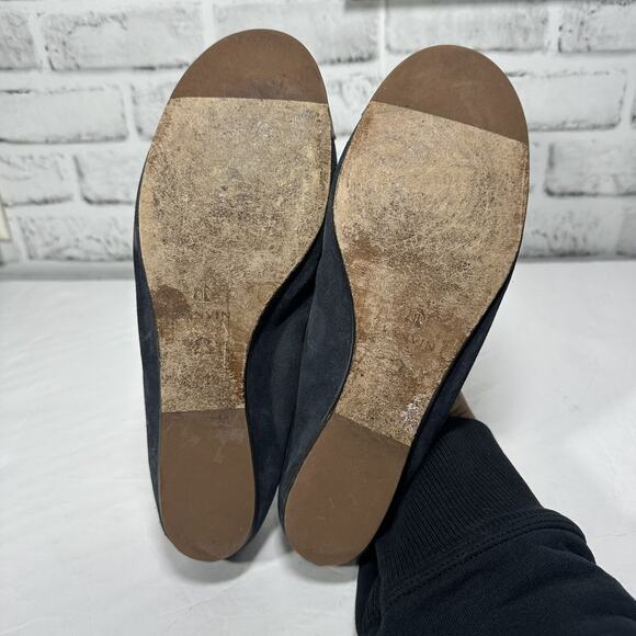 Lanvin Blue Suede And Gray Beige Cap Toe Ballerina Flats Womens Size 8.5 / 40.5 - Picture 8 of 9